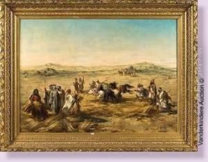 Le Battage Du Ble En Algerie by Louis-Charles Spriet