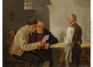 Zeitungslekture In Der Bauernstube by Alfons Spring