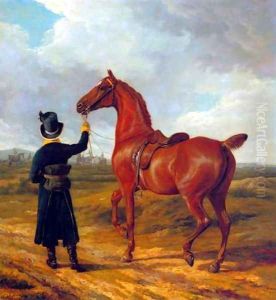 Lord Rivers' Groom Leading a Chestnut Hunter towards a Coursing Party in Hampshire by Jacques Laurent Agasse