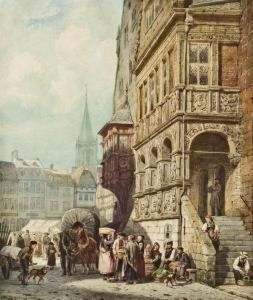 Rathaus Und Markt In Halberstadt
