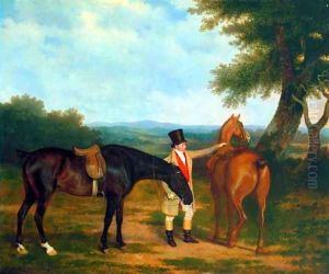 Two Hunters with a Groom by Jacques Laurent Agasse