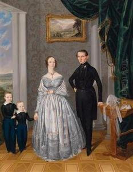 Familienbild Vor Weiter Landschaft - view 1
