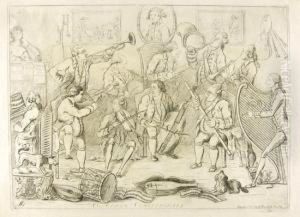 Razor's Levee, Or Ye Heads Of A New Wig Ad--------n On A Broad Bottom