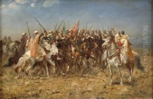 Orientalische Reiterhorde. by Heinrich Maria Staackmann