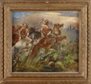 Arabische Reiter. by Heinrich Maria Staackmann