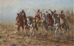 A Gathering Of Arab Horsemen by Heinrich Maria Staackmann