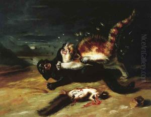 Two Cats Fighting by John James Audubon
