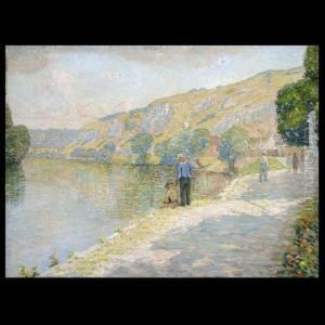 American . Afternoon By The Lakes Edge by John Franklin Stacey