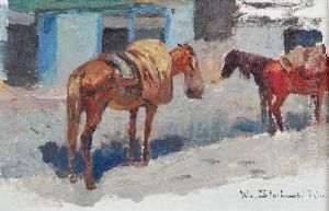Konie Na Popasie by Wladyslaw Stachowski
