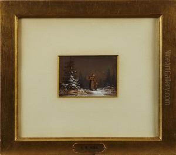 Vinterlandskap Med Figurer - view 1