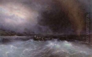 Ship At Sea by Ivan Konstantinovich Aivazovsky