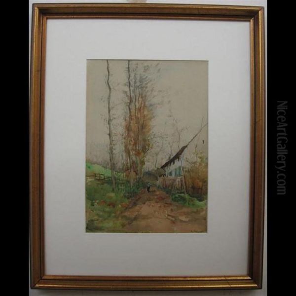 Figure On A Country Lane - view 1