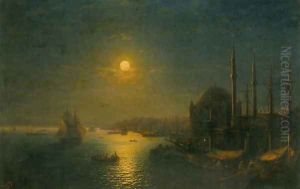 A Moonlit View of the Bosphorus by Ivan Konstantinovich Aivazovsky