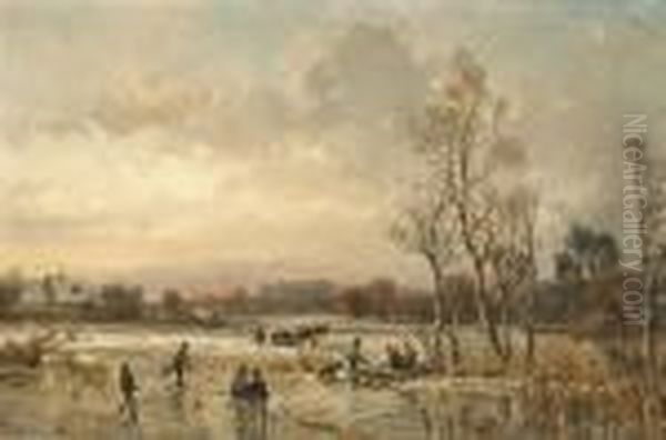 Abendliche Winterlandschaft Mit Bauern - view 1