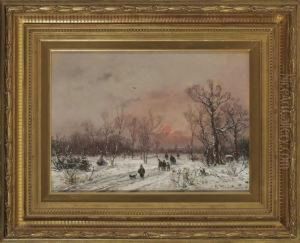 Winterabend. by Adolf Stademann