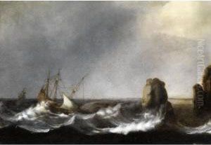 Segelschiff In Sturmischen Wogen by Hendrick Staets