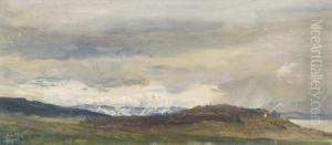 Sturmische Hugellandschaft Mit See. by Balthasar, Balz Stager