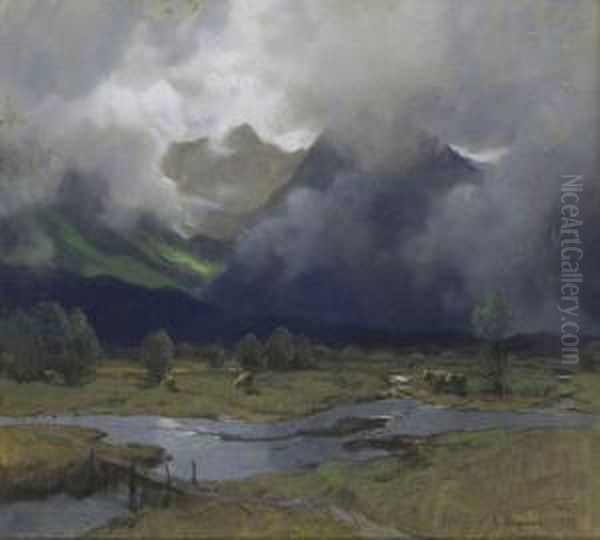 Hochmoor In Wolkenverhangener Gebirgslandschaft - view 1