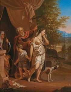 Repudiation Of Hagar With Her Son Ismael by Johann Ullrich Stahelin