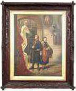 An Elderly Couple Sheepishly Admiring A Statue In A Museum by Eberhard Stammel