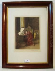 Gentleman Artist Working In His Studio