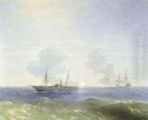Battle of steamship Vesta and Turkish ironclad