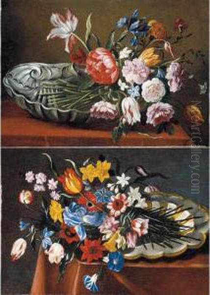 Bouquet Di Fiori Su Vassoi - view 1