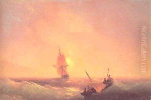 After shipwreck by Ivan Konstantinovich Aivazovsky