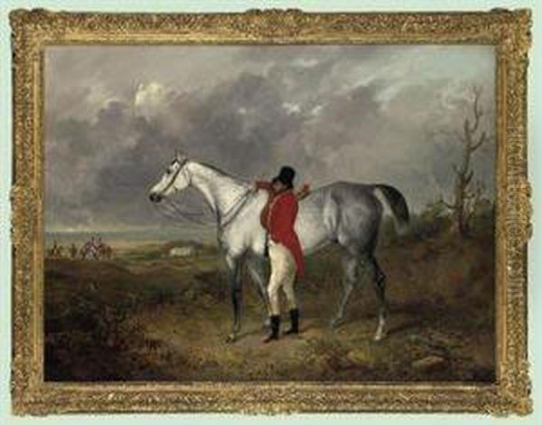 A Gentleman With His Dappled Grey Hunter - view 1