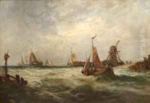 Fishing Boats Off A Jetty