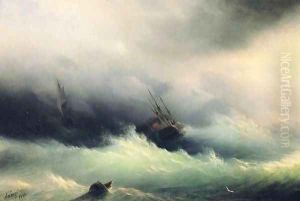 Ships in a Storm by Ivan Konstantinovich Aivazovsky