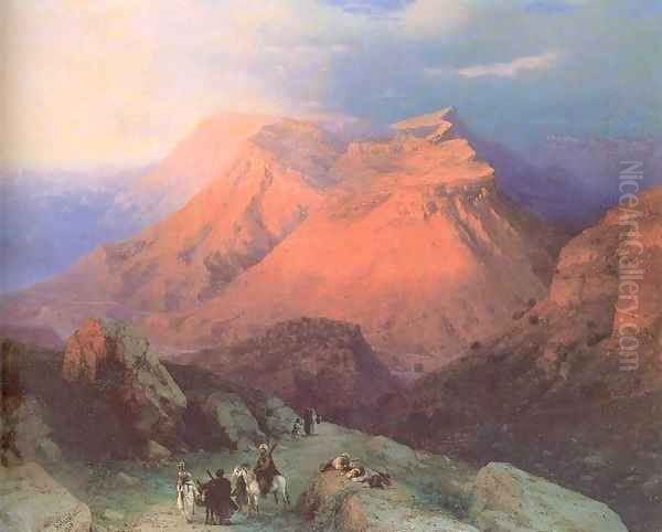 Mountain Village Gunib in Daghestan View from the East - view 1