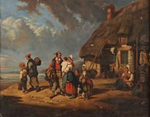 Famille De Pecheurs En Normandie by Olivier Perrin