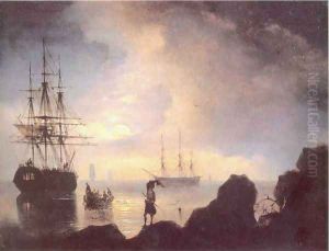 At night Smugglers by Ivan Konstantinovich Aivazovsky