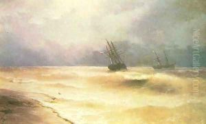 Surf near coast of Crimea by Ivan Konstantinovich Aivazovsky