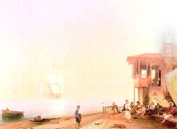 Embankment of oriental town - view 1