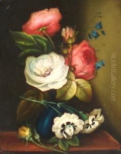 Roses, Dianthus And Harebell Roses, Dianthus And Harebell