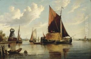 A View On The Scheldt by Joseph Stannard