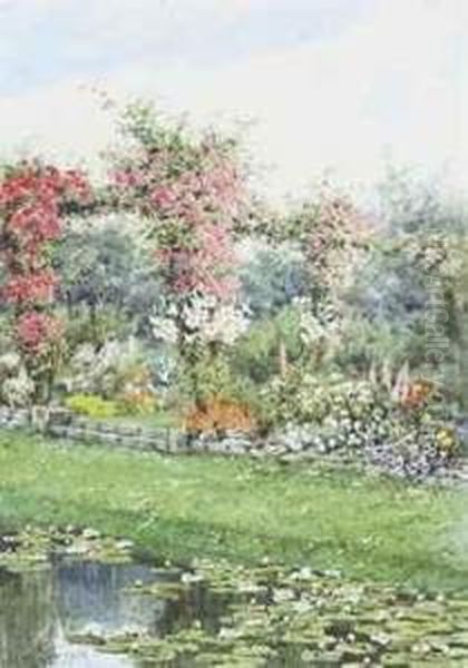 An Ornamental Garden With A Lily Pond - view 1