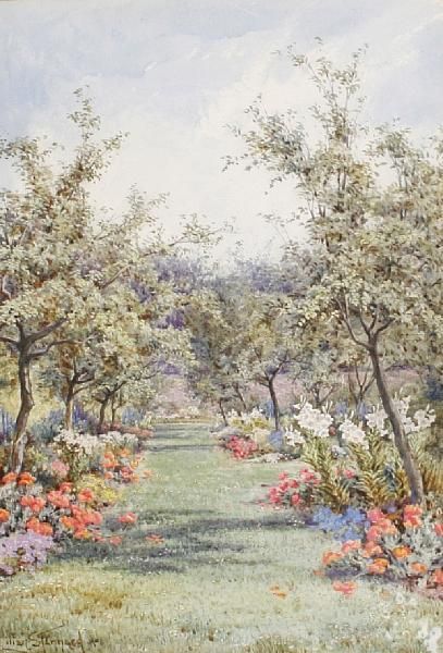 A Garden At Queens College Cambridge - view 1