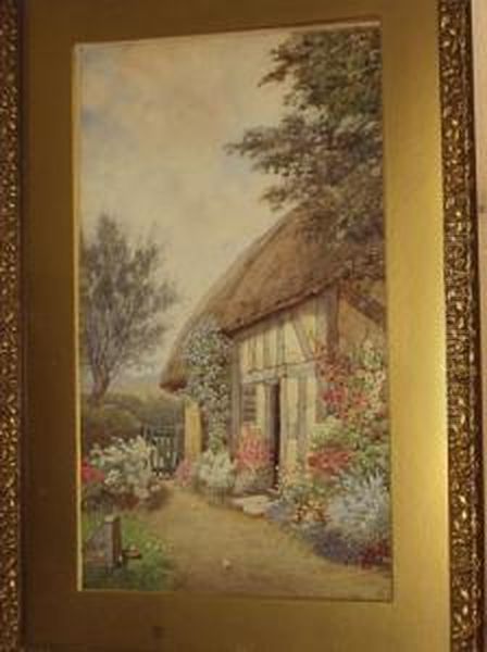 Thatched Cottage And Garden, Possibly In Bignor, Sussex - view 1