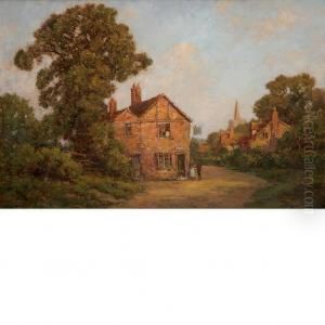 Old Englishvillage by Theresa Sylvester Stannard