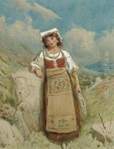 Gypsy Woman With A Tambourine by George Clark Stanton