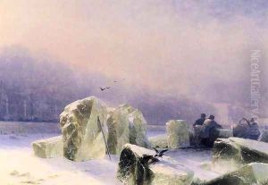 Ice Breakers on the Frozen Neva in St Petersburg by Ivan Konstantinovich Aivazovsky