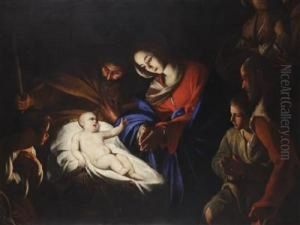 The Adoration Of The Shepherds by Massimo Stanzione