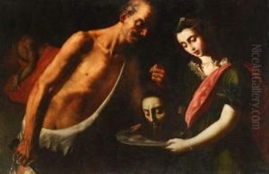 Salome With The Head Of Saint John The Baptist by Massimo Stanzione