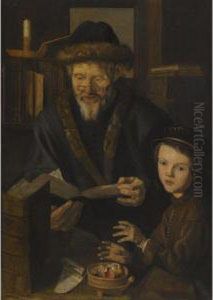 A Philosopher With A Young Child by Jan Woutersz. Stap