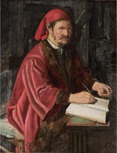 A Money-changer Writing In A Ledger