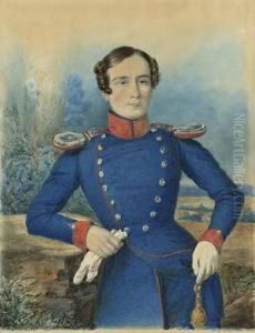 Portrait Eines Offiziers Und Seiner Gemahlin by Michel Ghislain Stapleaux