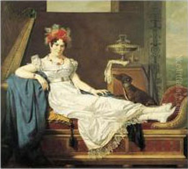 Portrait Presume De Madame De Stael Allongee Sur Une Meridienne - view 1